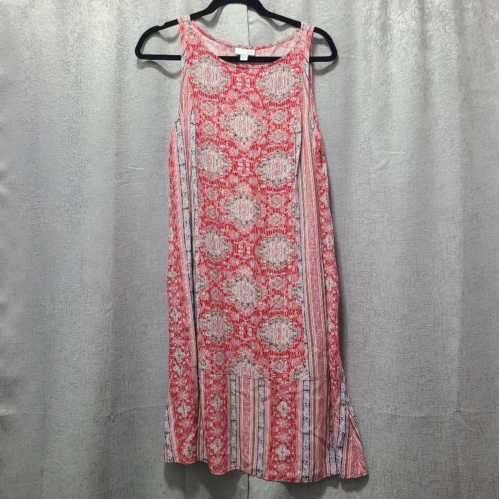 J. Jill Shift Dress‎ Pink Floral Knee Length Casual Rayon Womens M